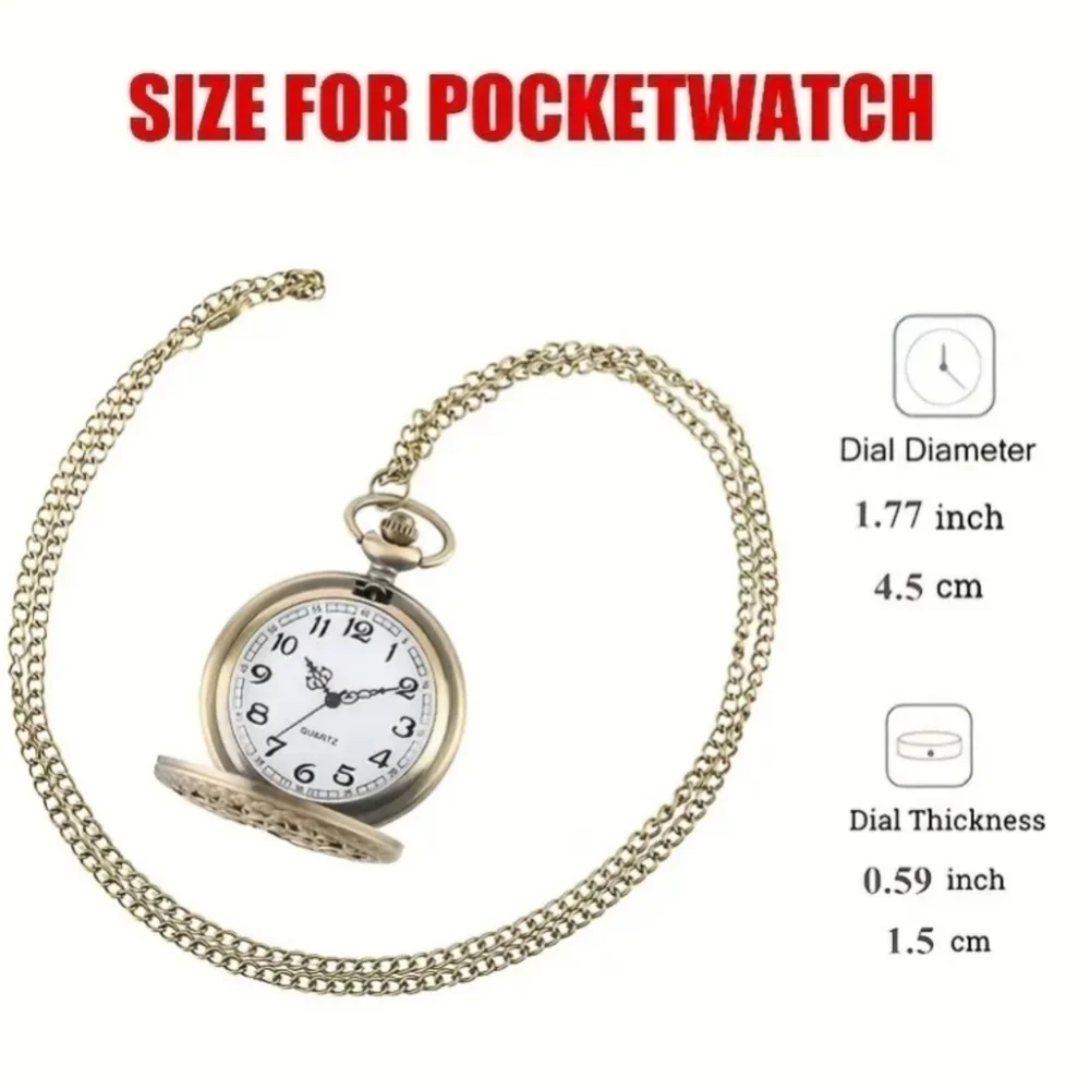 New mens spider web bronze pocket watch with necklace chain